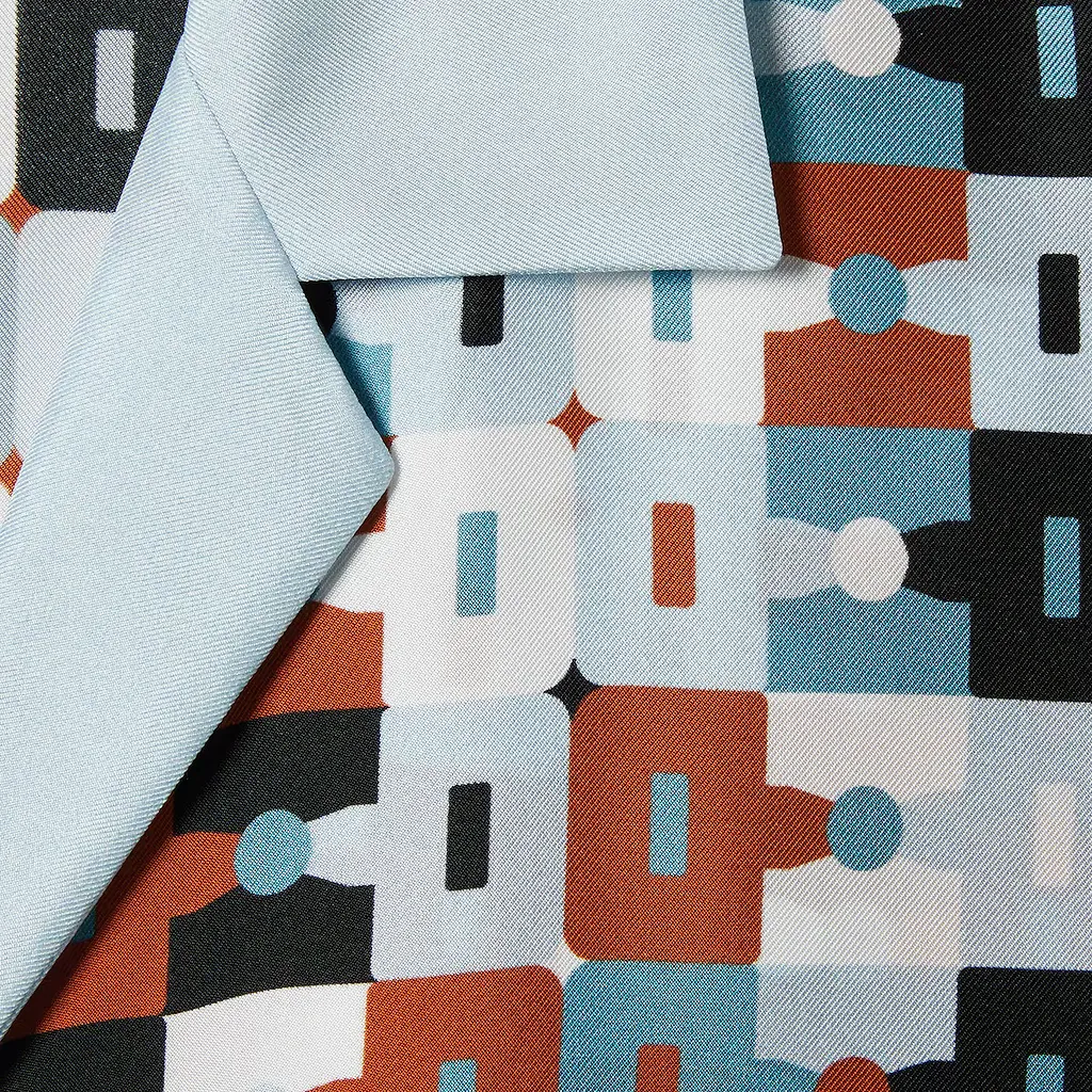Printed Silk Twill Bowling Shirt