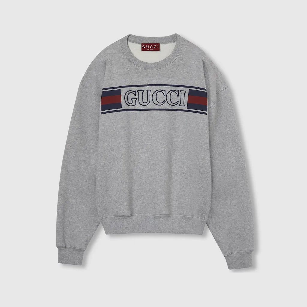 Cotton Jersey Sweatshirt With Embroidery