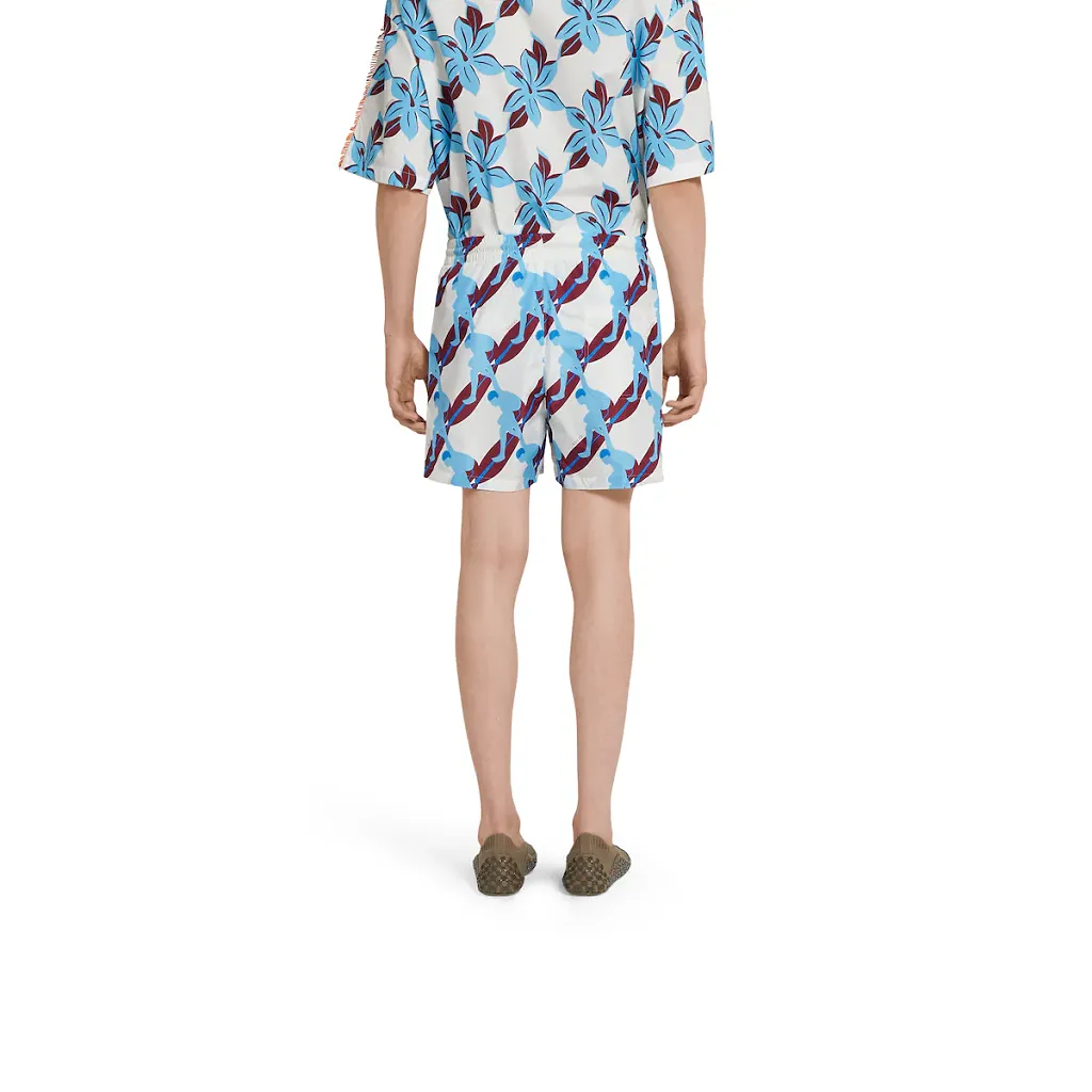 Printed Technical Poplin Swim Short