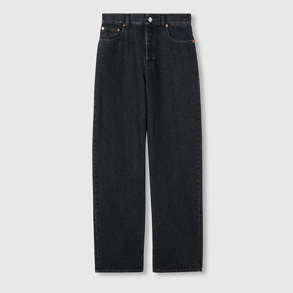 Denim Pant With Gucci Label