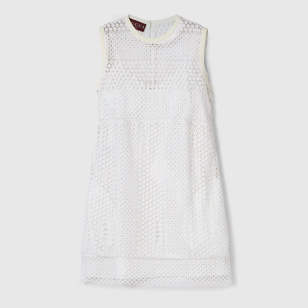 Cotton Macramé Mini Dress