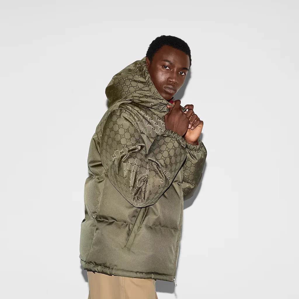 Gg Nylon Canvas Puffer Jacket
