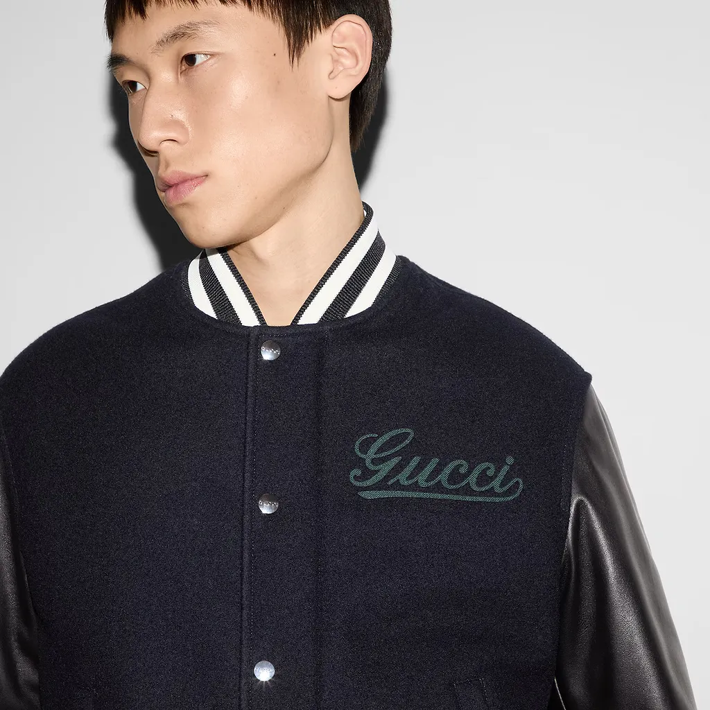 Wool And Leather Bomber Jacket