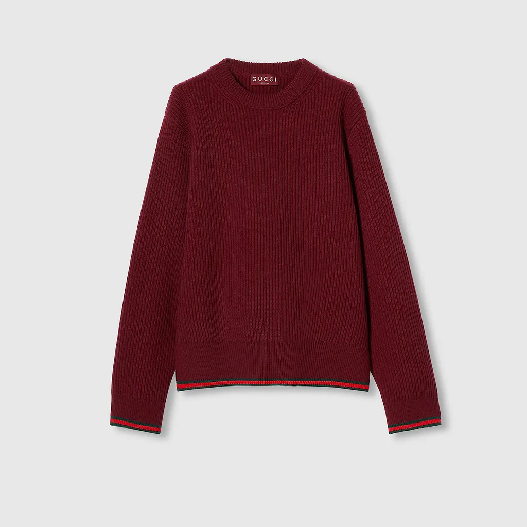 Wool Cashmere Rib Knit Sweater