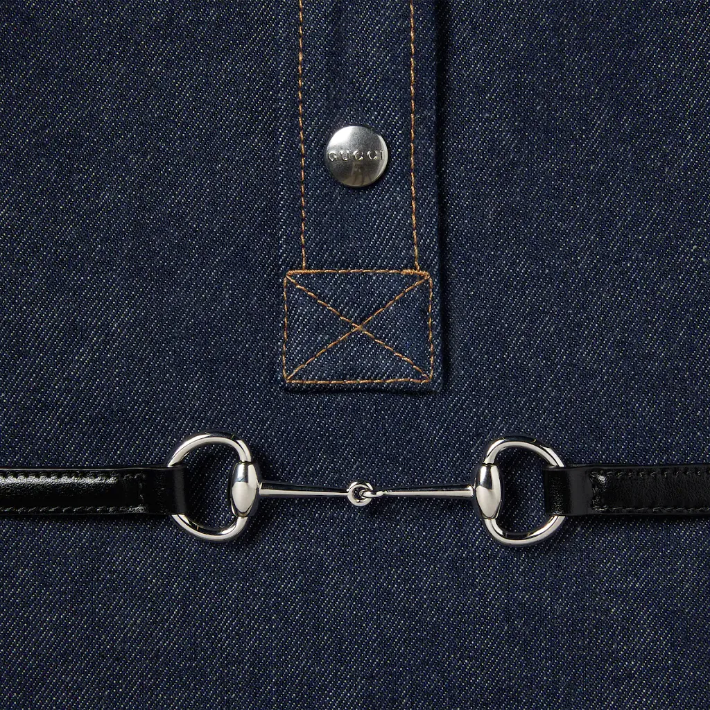Denim Mini Dress With Horsebit