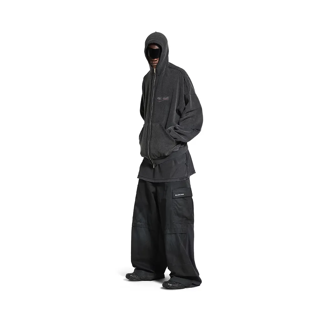 Political Campaign Inside-Out Zip-Up Hoodie Large Fit