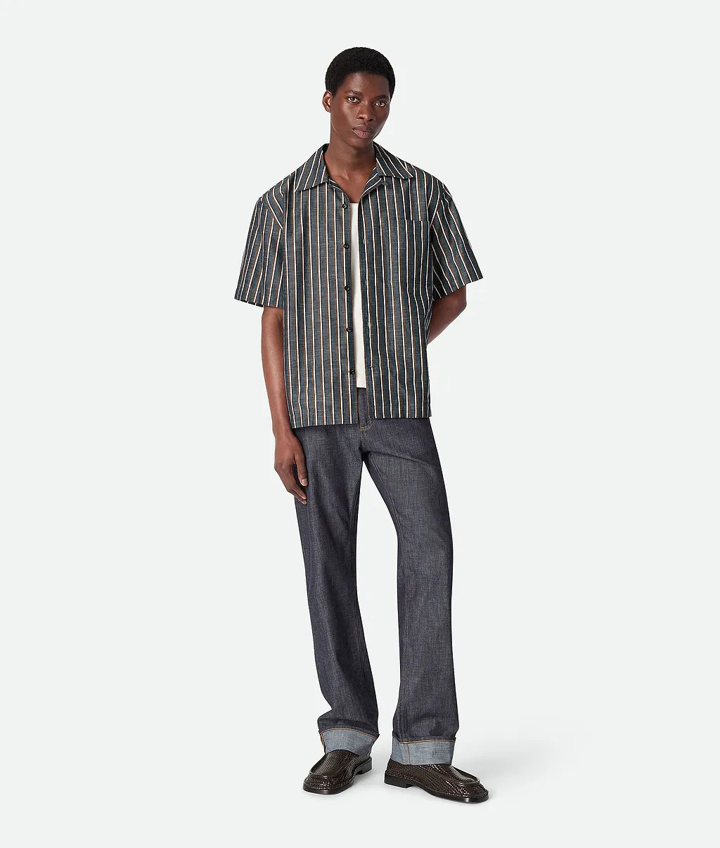 Stripe Cotton And Linen Shirt