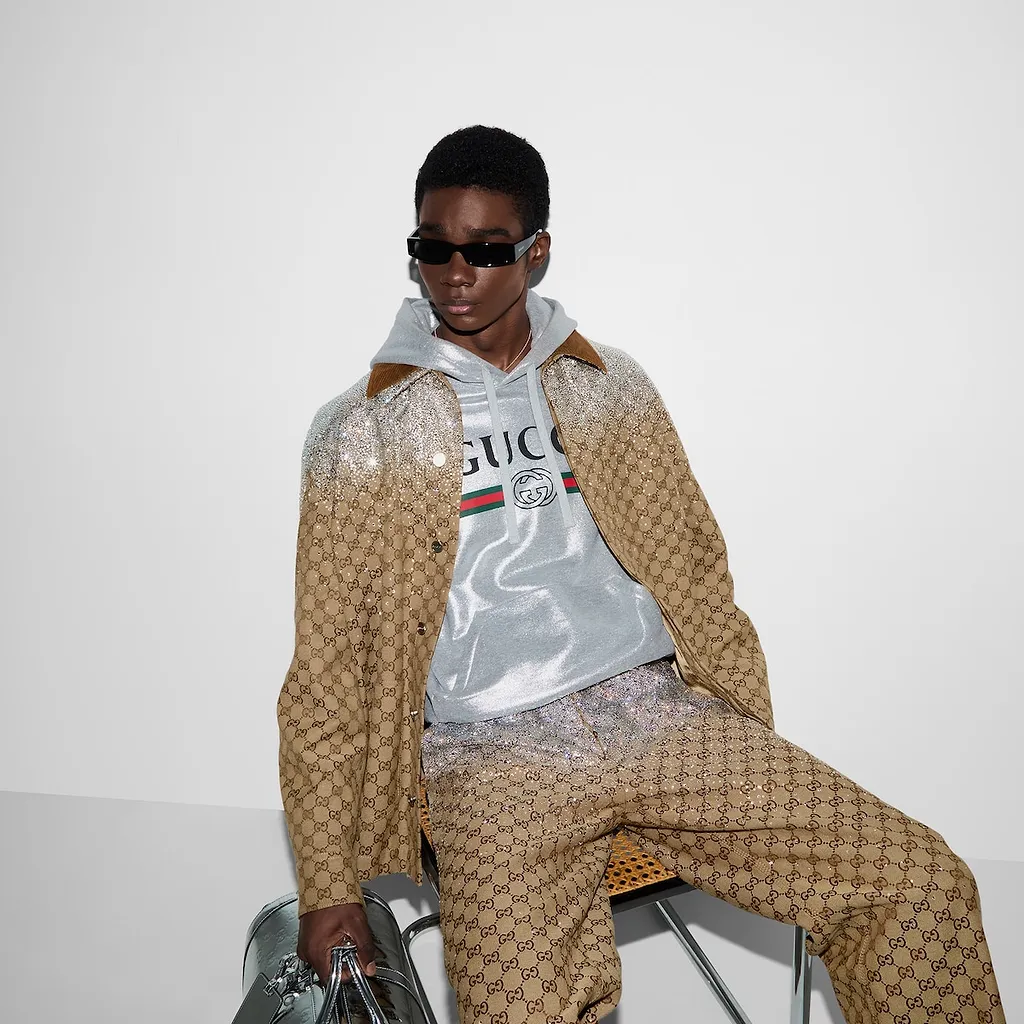 Printed Cotton Jersey Hooded Sweatshirt