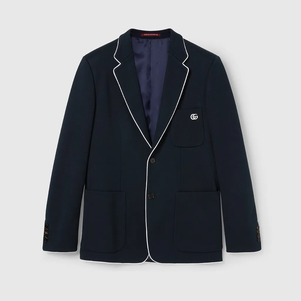 Cotton Jersey Jacket With Embroidery