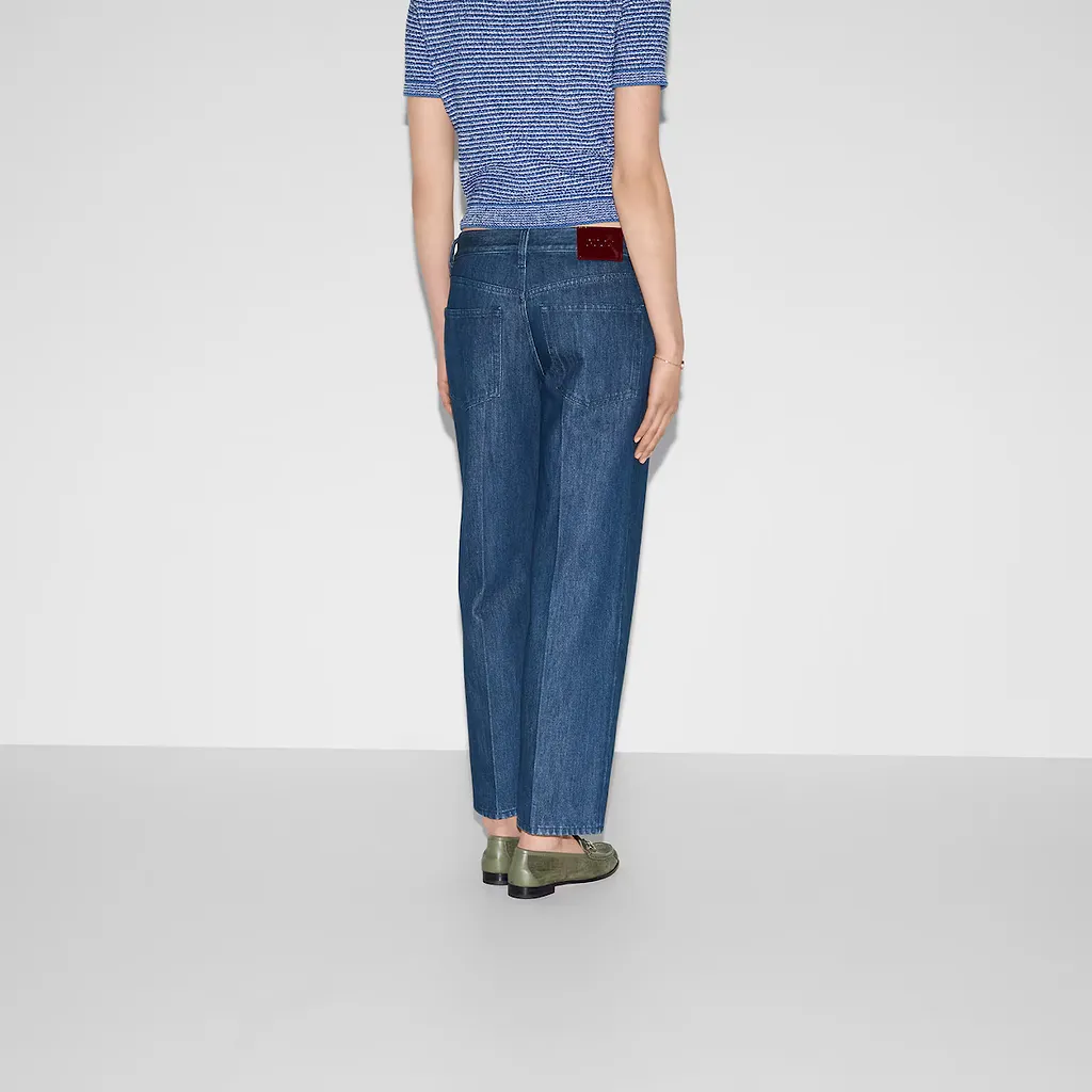 Straight Fit Denim Trousers