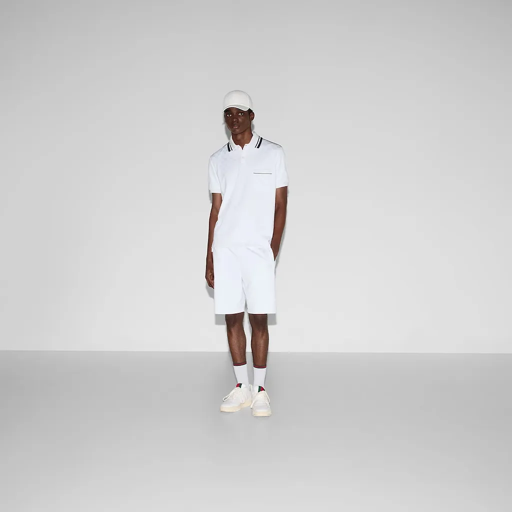 Gg Nylon And Cotton Polo Shirt