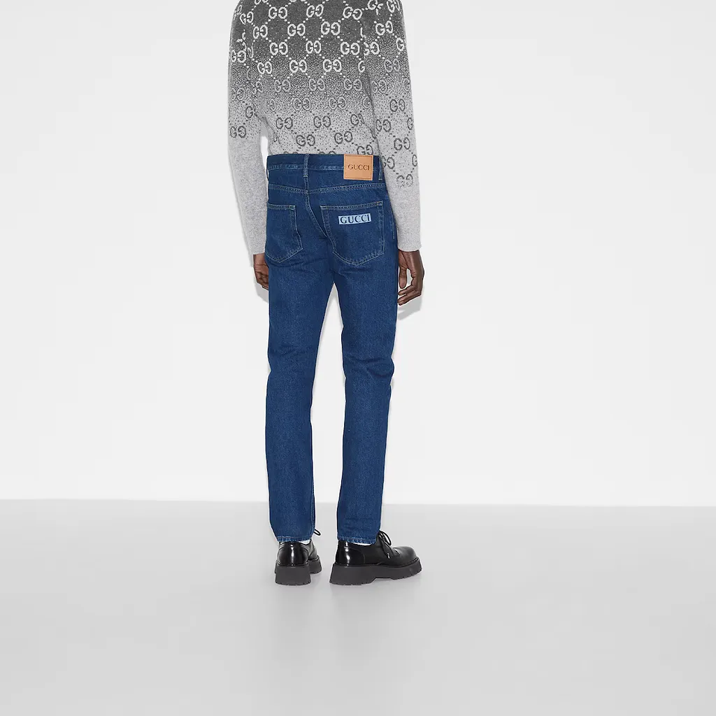 Tapered Denim Pant With Web