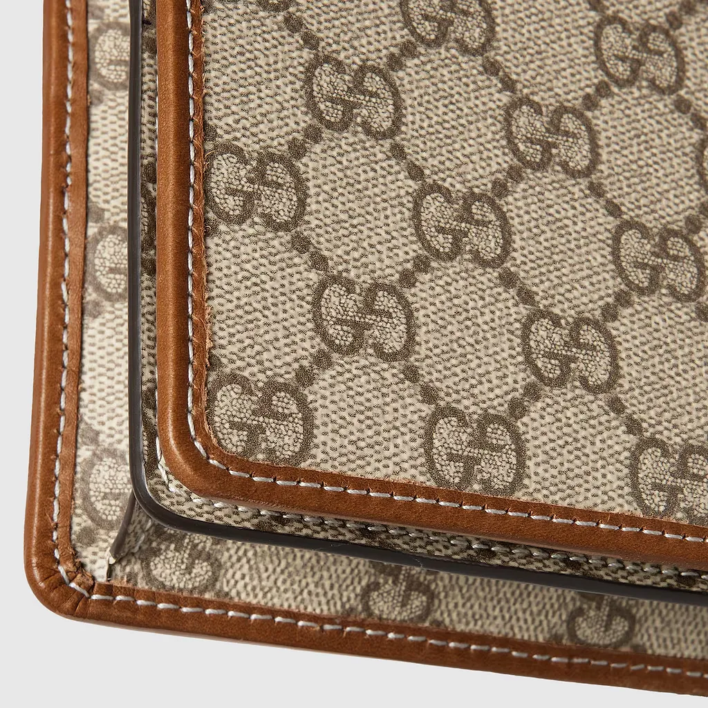 Gg Emblem Wallet With Leather Strap