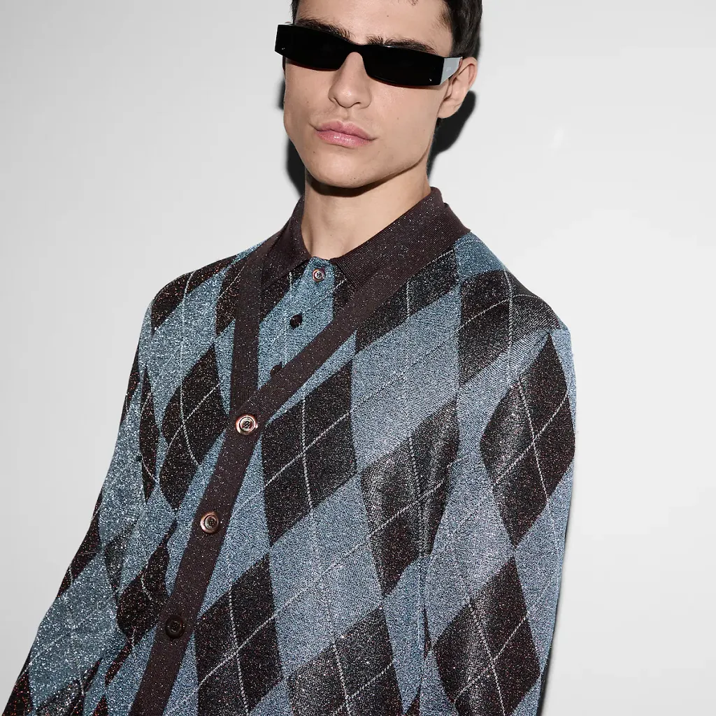 Lamé And Wool Cardigan