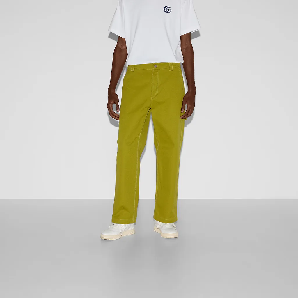 Heavy Cotton Canvas Pants With Label