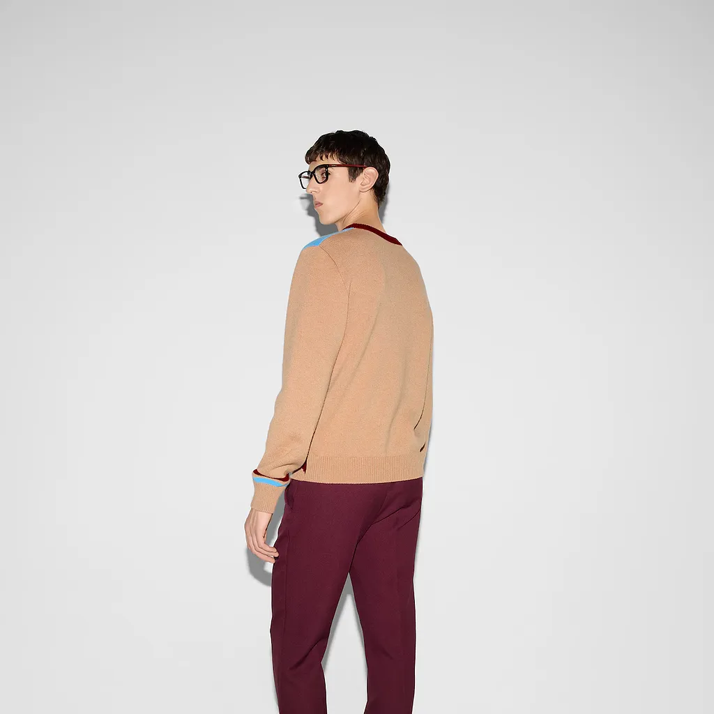 Wool Cashmere Argyle Sweater