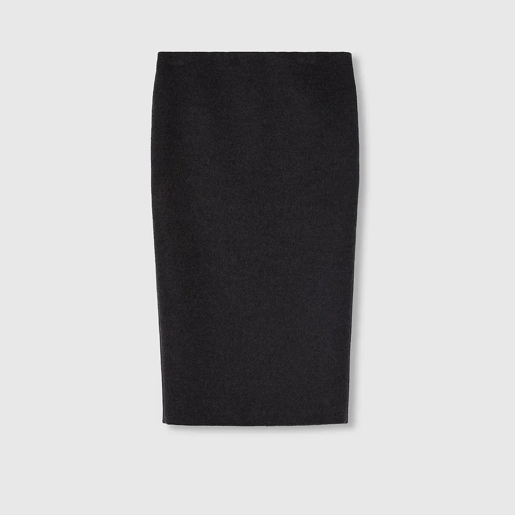 Embroidered Wool And Silk Skirt