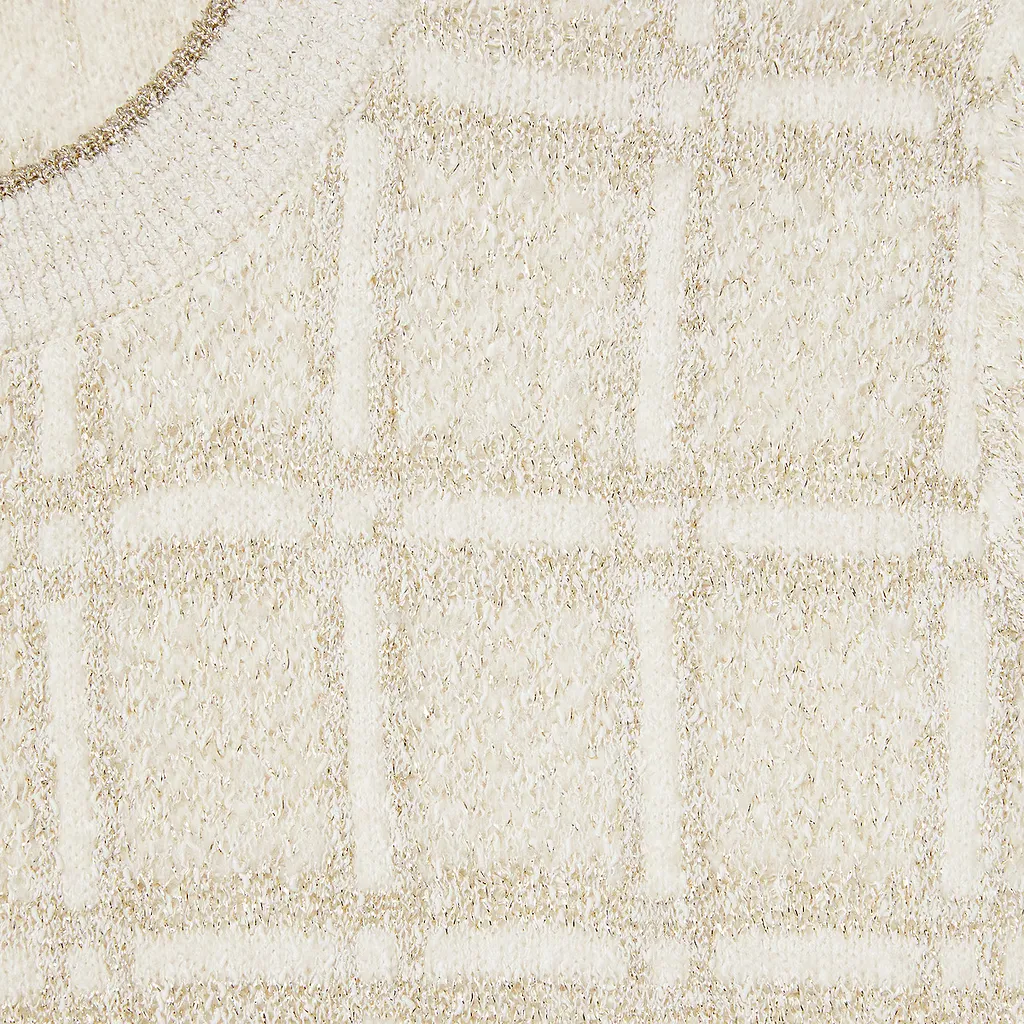 Wool And Lamé Check Jacquard Top