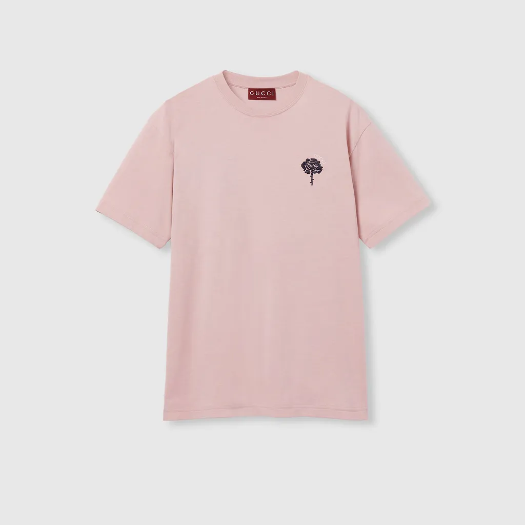 Cotton Jersey T-Shirt With Embroidery