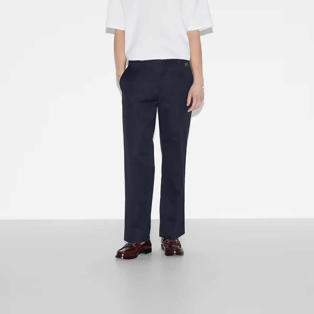 Double Cotton Twill Pant With Web