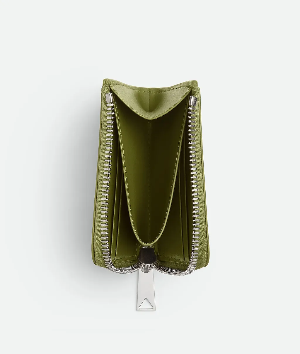 Intrecciato Stamp Square Zip Around Wallet