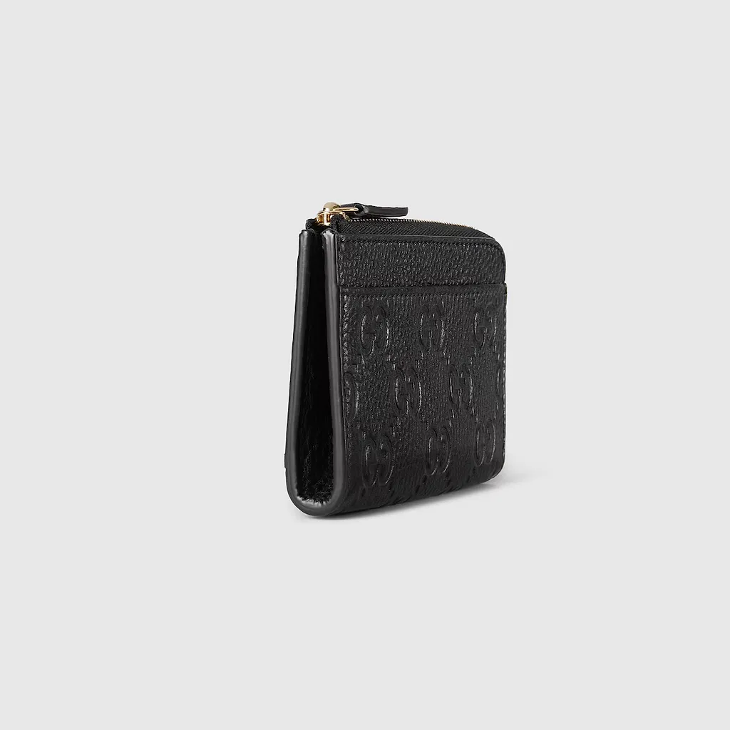 Gg Emblem Zip Card Case