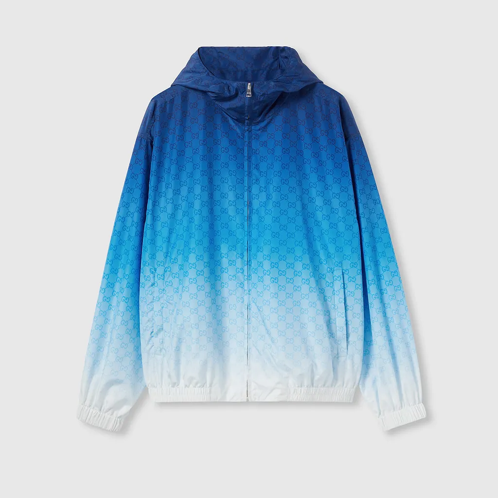 Printed Technical Poplin Zip Jacket