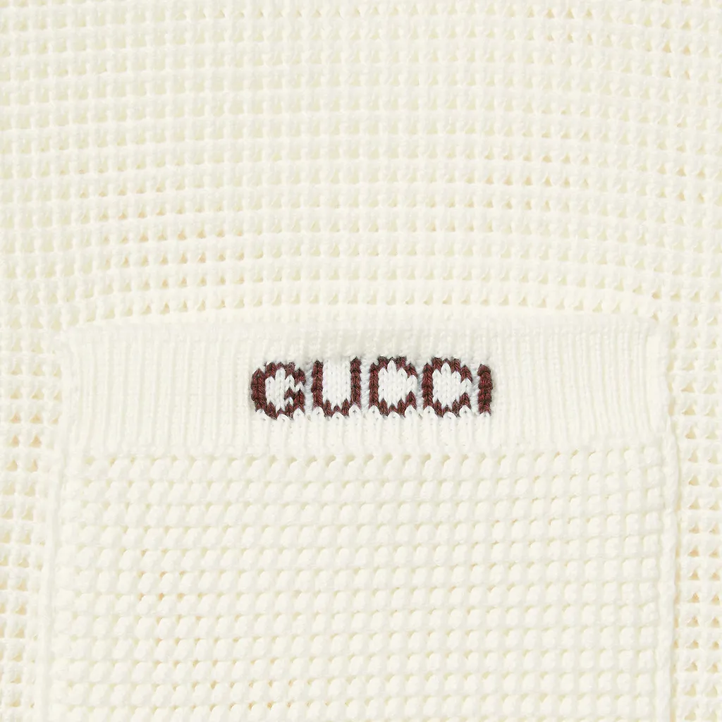 Cotton Piquet Polo Shirt With Intarsia