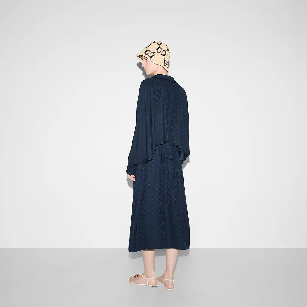 Gg And Chain Silk Jacquard Dress