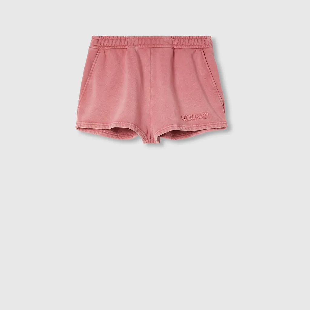 Embroidered Cotton Jersey Shorts