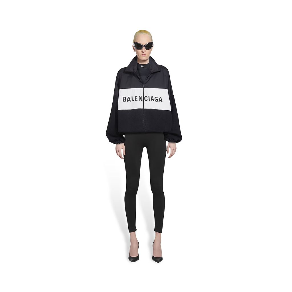 Zipped Nylon Logo Jacket