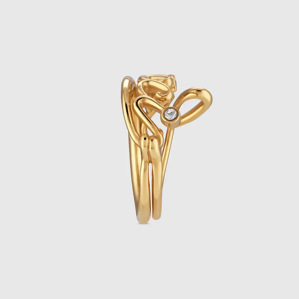 Wide Ring With Gucci Script