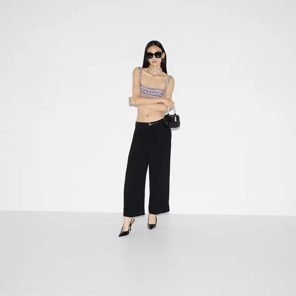 Embroidered Viscose Sable Trouser