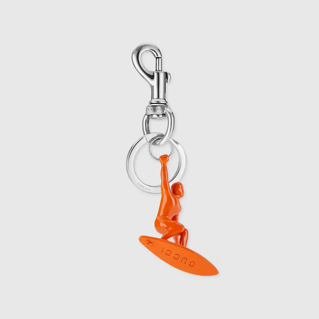 Engraved Surfer Keychain Charm