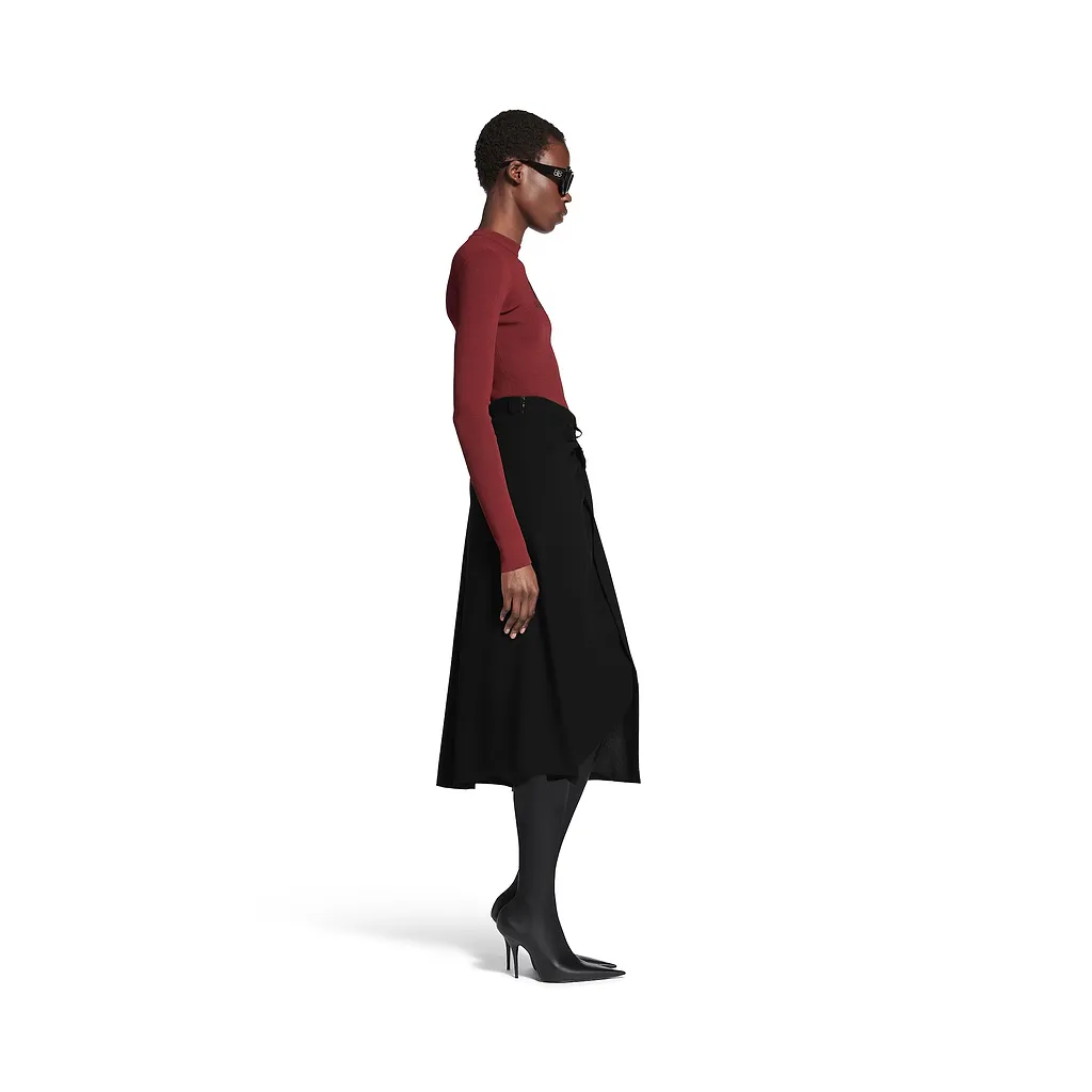 Draped Tailored Skirt