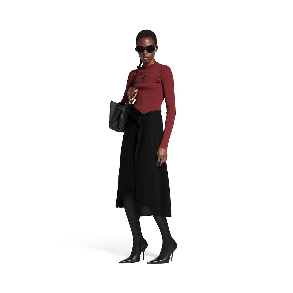 Draped Tailored Skirt