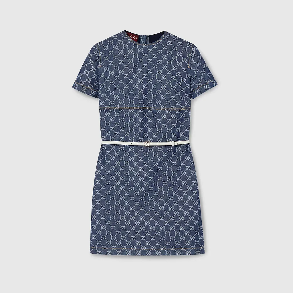 Gg Denim Jacquard Dress