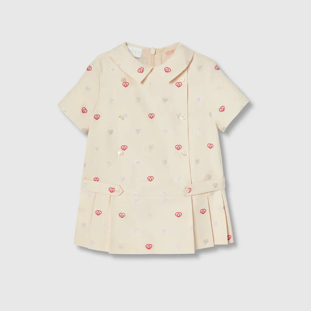 Baby Gg Hearts Lamé Jacquard Dress