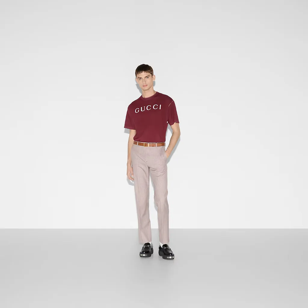 Cotton Jersey T-Shirt With Print
