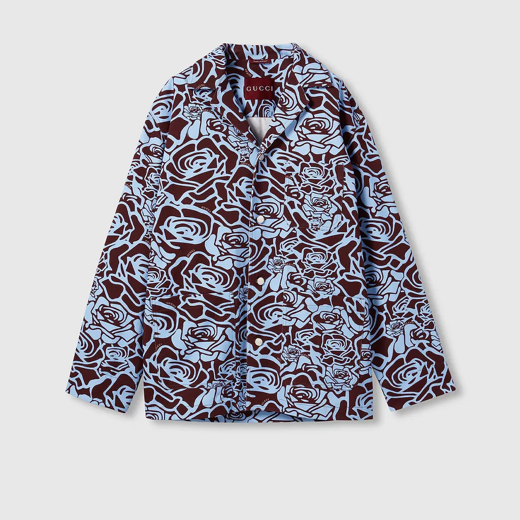 Printed Cotton Gabardine Jacket