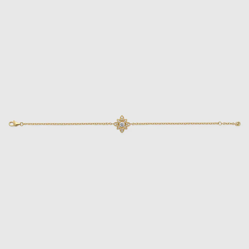Gucci Flora Diamond 18K Chain Bracelet