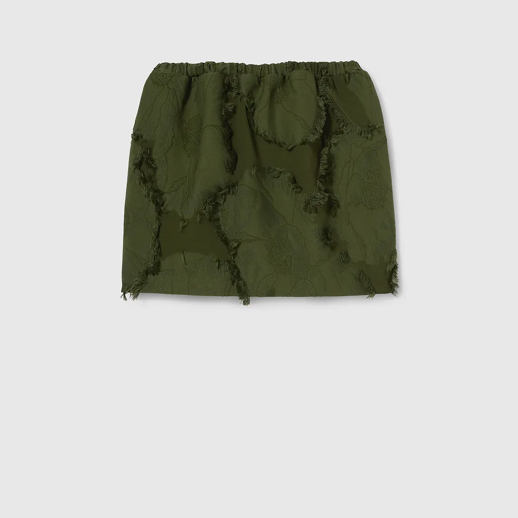 Wool Blend Fil Coupé Mini Skirt