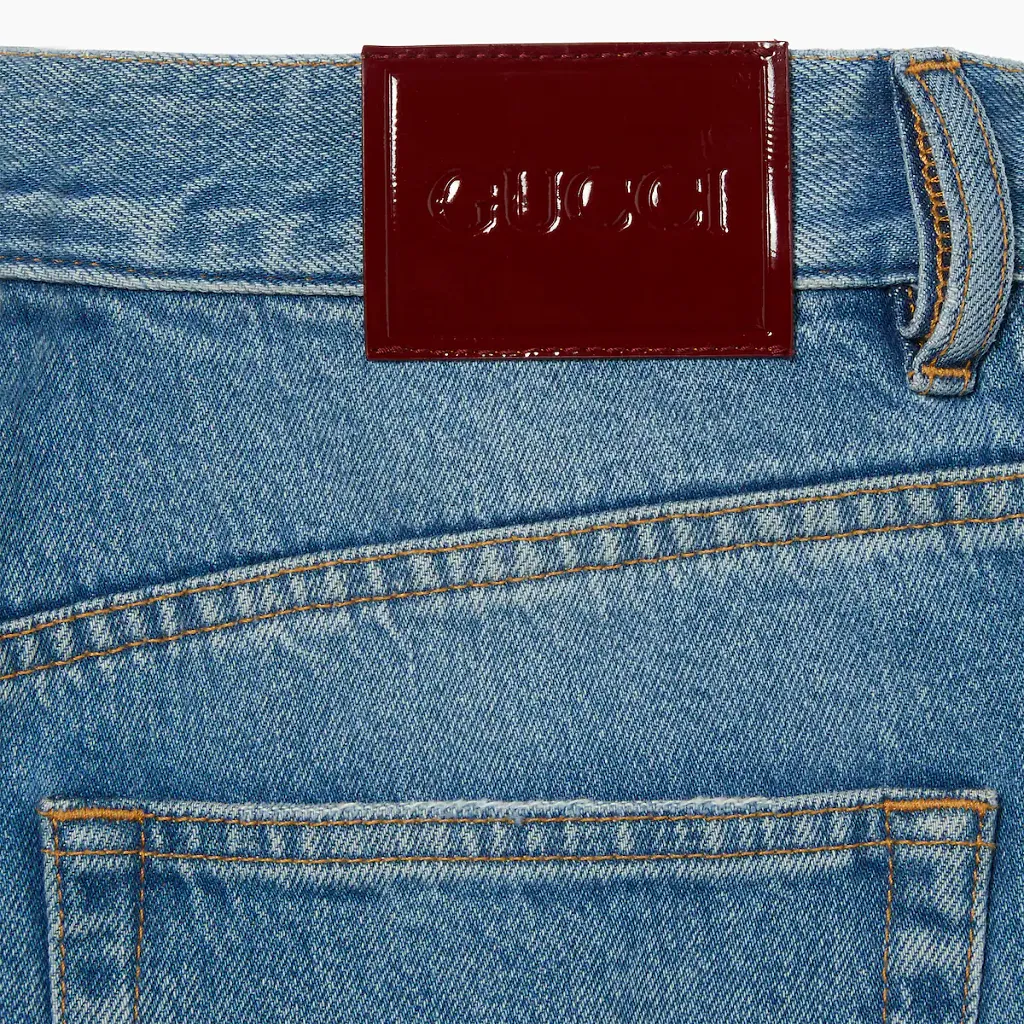 Cropped Flared Denim Trousers
