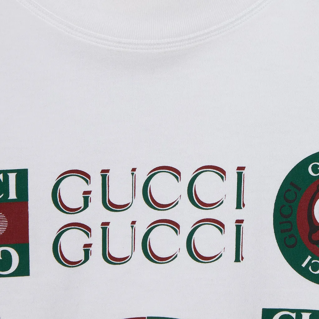 Cotton Jersey T-Shirt With Gucci Print