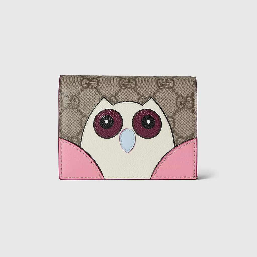 Gg Small Wallet With Owl Detail