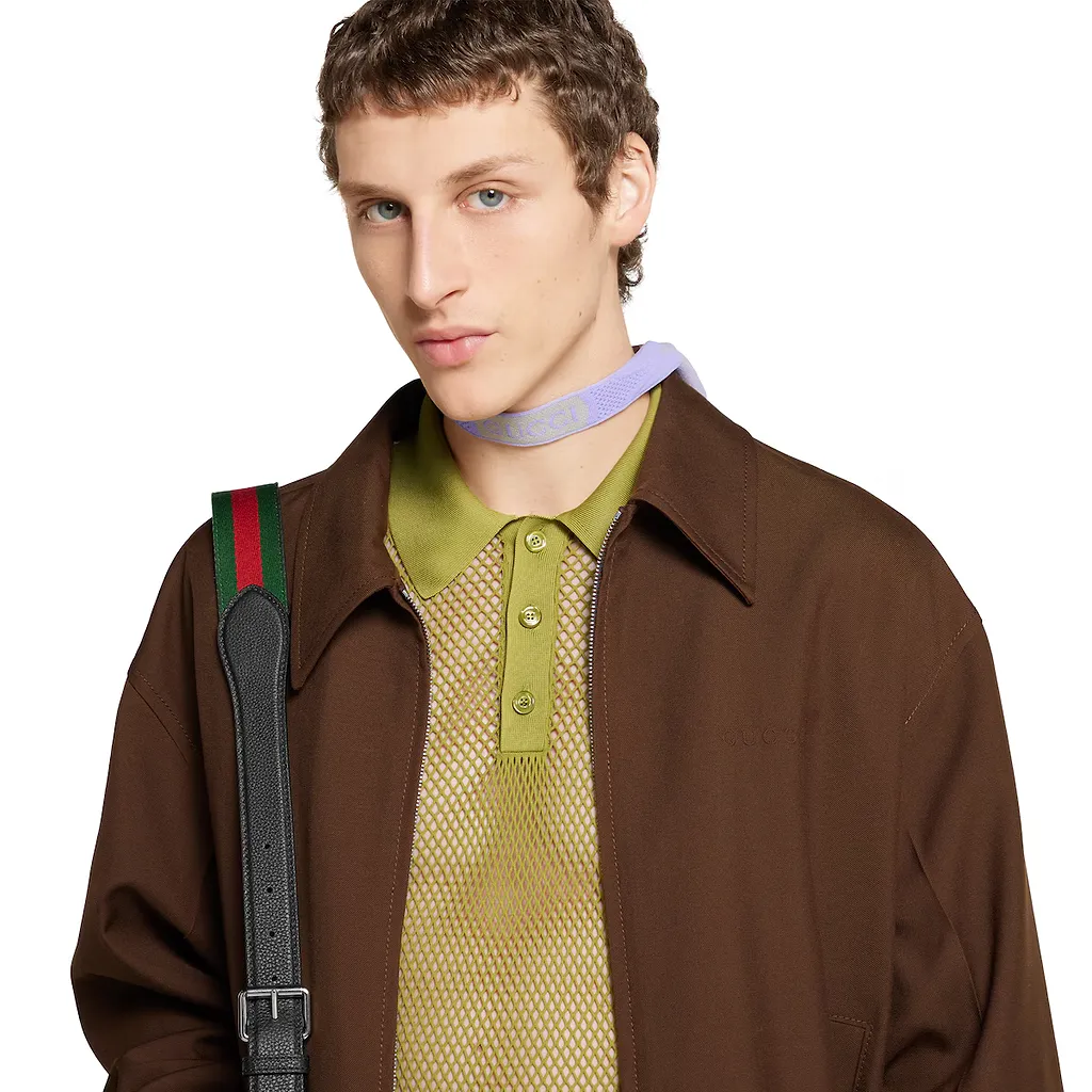 Embossed Wool Twill Zip Jacket