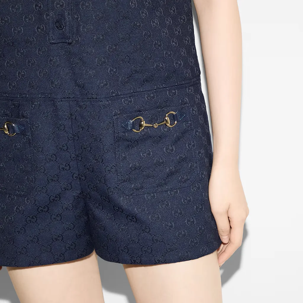 Gg Canvas Jumpsuit With Horsebit