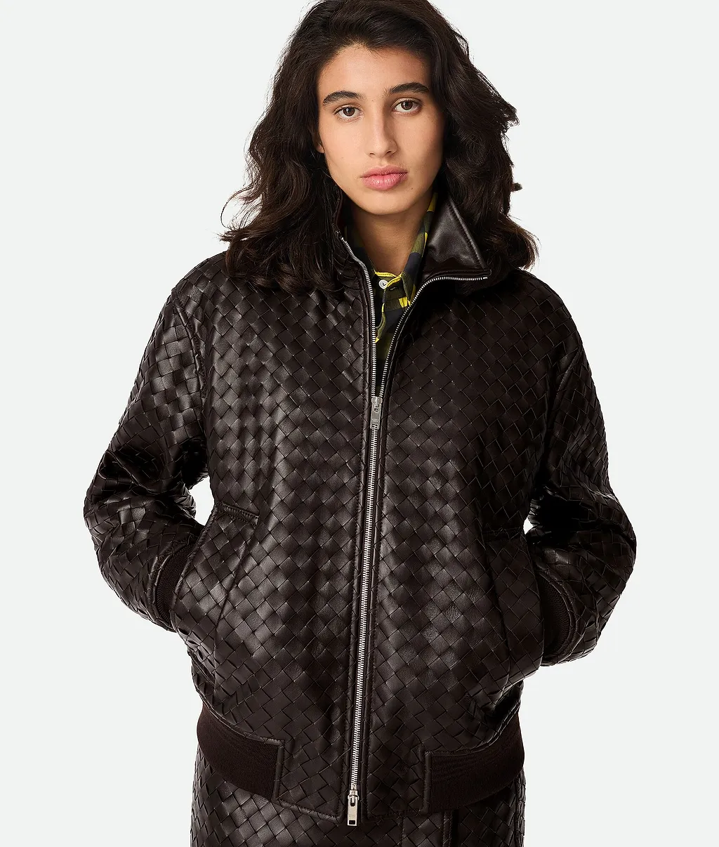Intrecciato Leather Blouson