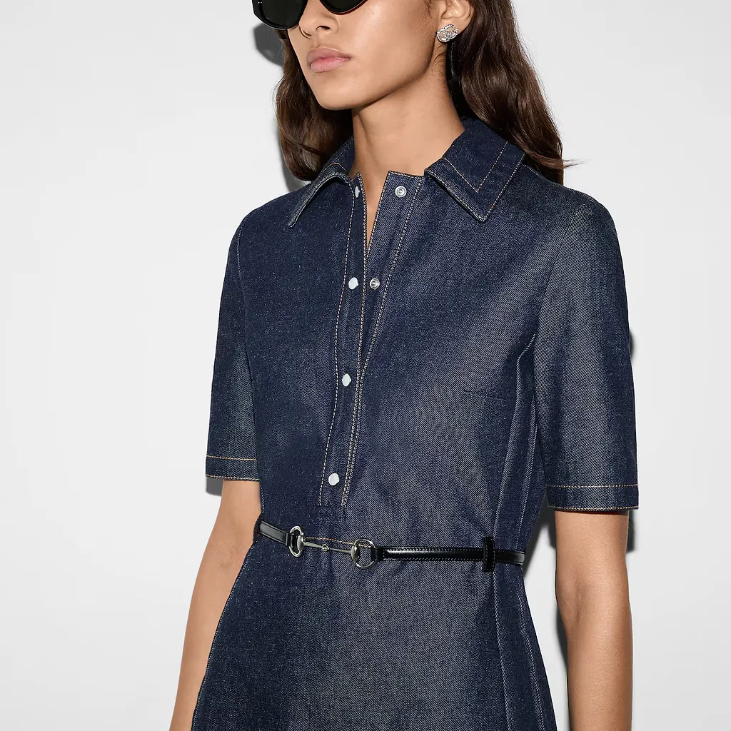 Denim Mini Dress With Horsebit