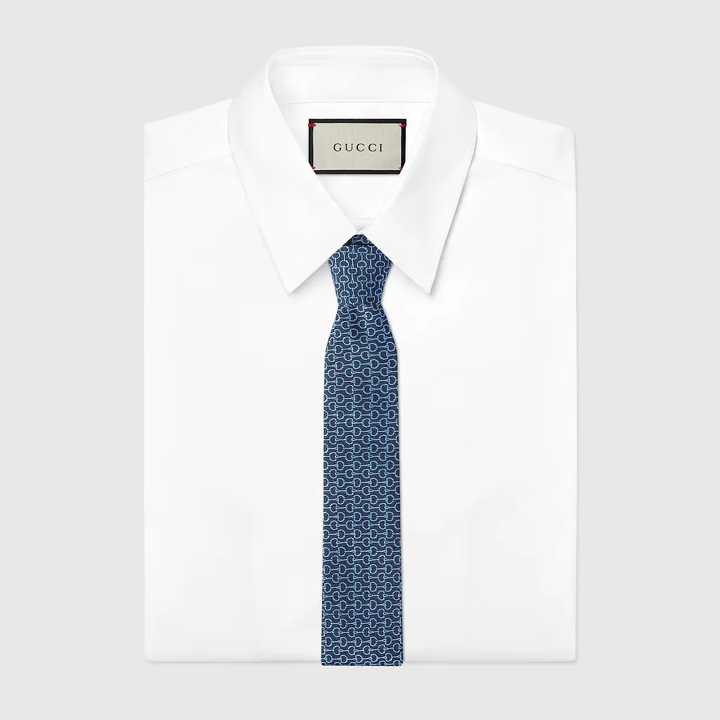 Horsebit Silk Jacquard Tie